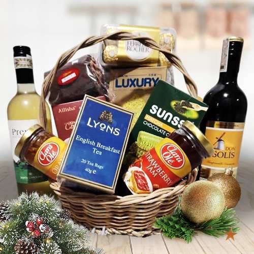 - Holiday Wine And Gourmet Basket