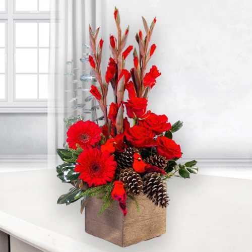 - Christmas Red Flower Arrangement Delivery