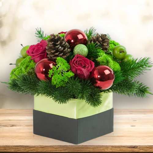 - Holiday Flowers & Greenery Arrangement