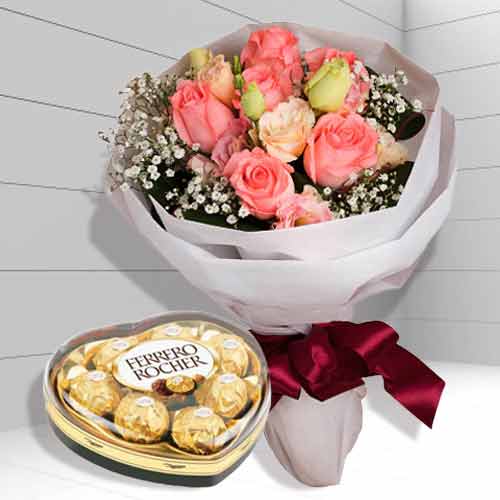 Romantic Roses & Chocolates Valentine’s  Day Gift