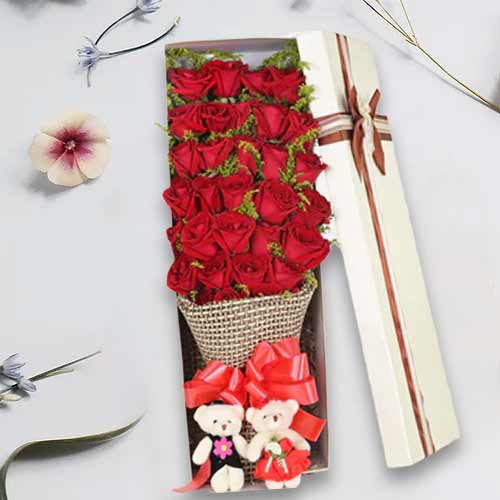 Send Valentine’s Day Red Rose Box Gift