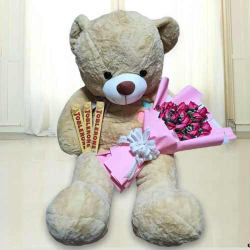 Send Rose Chocolates With Teddy Bear For Valentine’s Day