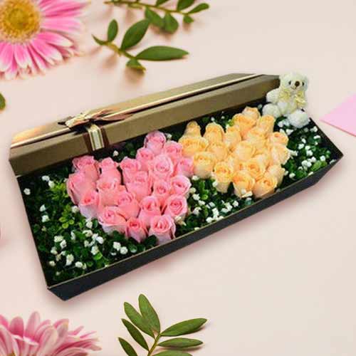 Heart-Shaped Rose Arrangement For Valentine's Day